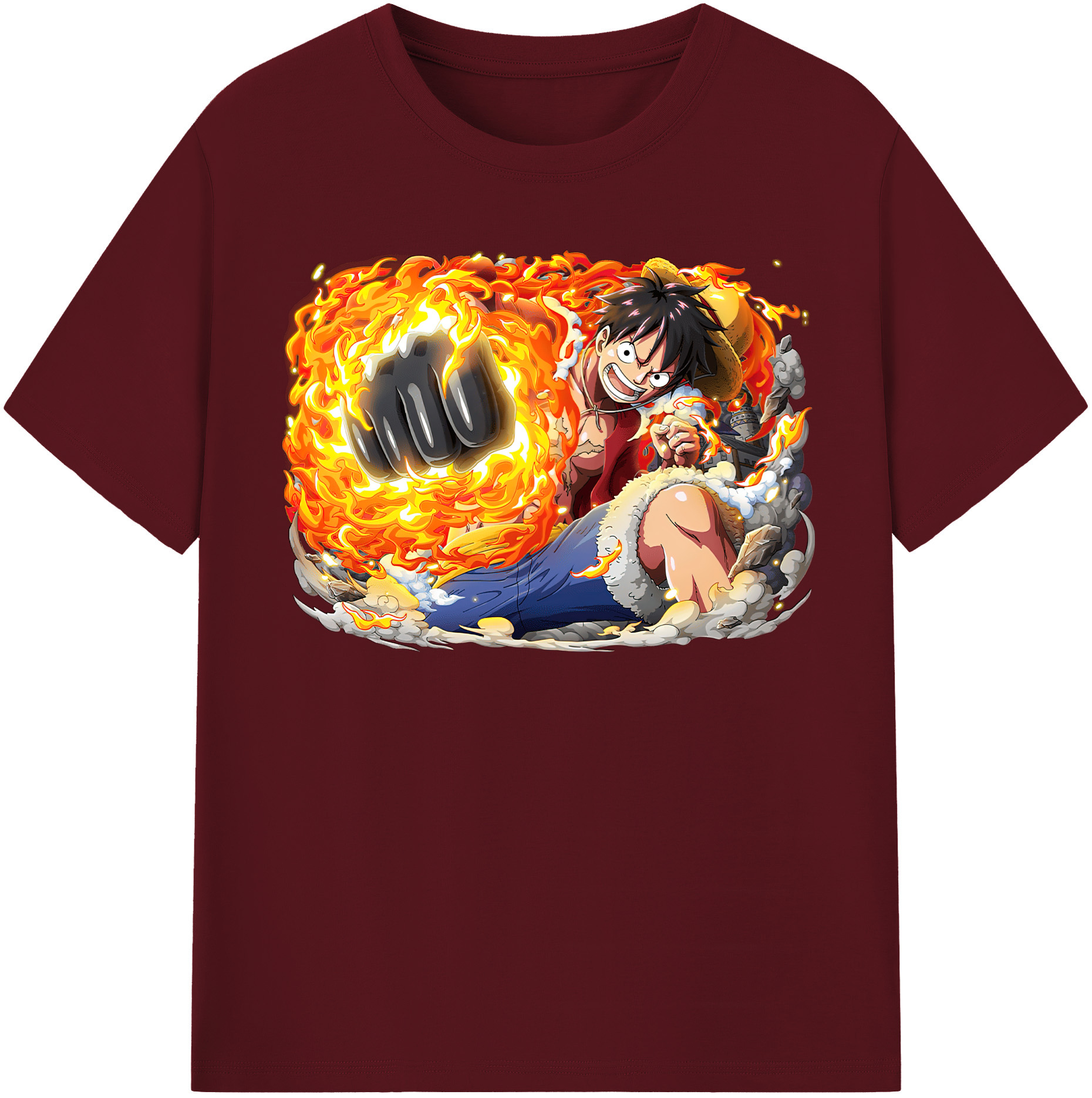 ワンピース モンキー・D・ルフィ ONE PIECE Monkey D. Luffy 綿100％半袖Tシャツ（フロントプリント）